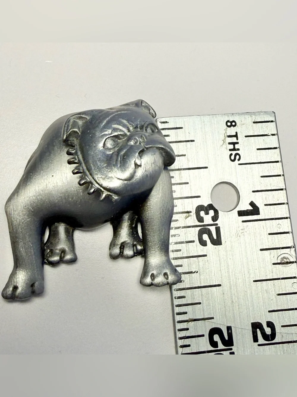 Pewter Grumpy Fat wobbly head Bull Dog Brooch,Dog Jewelry, Bull Dog pin